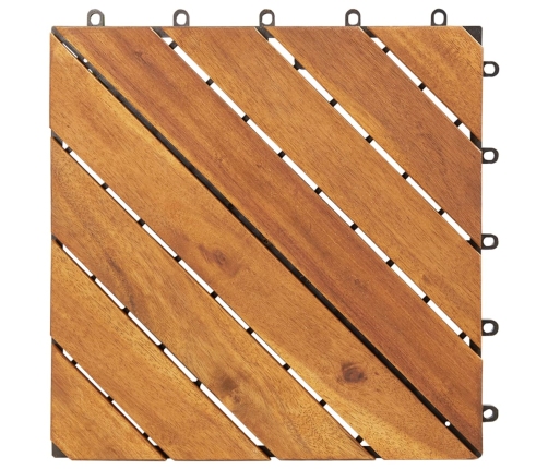 vidaXL terases flīzes, 10 gab., 30x30 cm, akācijas masīvkoks