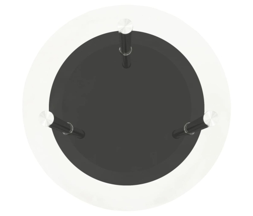 vidaXL 2 līmeņu galdiņš, 38 cm, caurspīdīgs, melns, rūdīts stikls