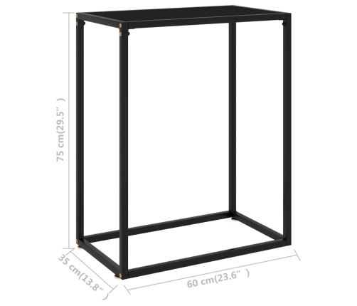 vidaXL konsoles galdiņš, melns, 60x35x75 cm, rūdīts stikls