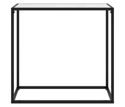 vidaXL konsoles galdiņš, balts, 80x35x75 cm, rūdīts stikls