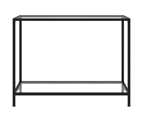 vidaXL konsoles galdiņš, 100x35x75 cm, rūdīts stikls, caurspīdīgs