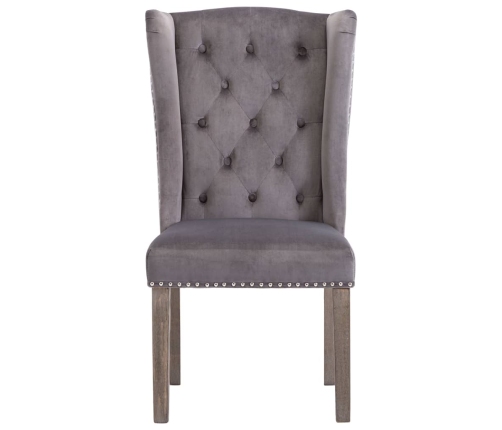 vidaXL virtuves krēsli, 2 gab., pelēks samts