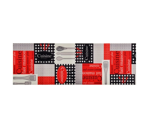 vidaXL virtuves paklājs, mazgājams, Cuisine apdruka, 45x150 cm