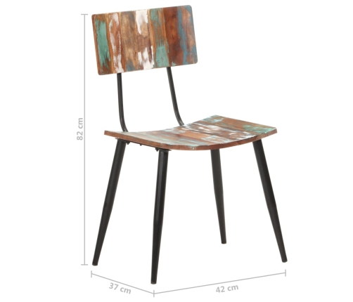 vidaXL virtuves krēsli, 4 gab., pārstrādāts masīvkoks