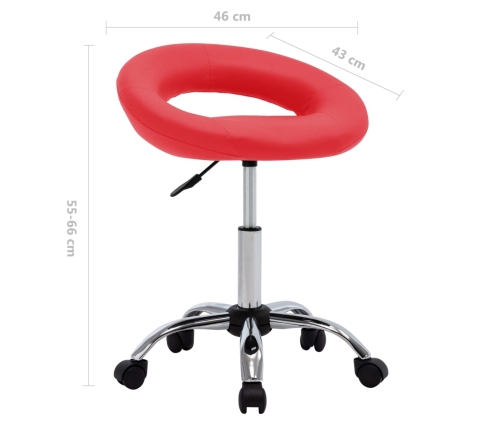 vidaXL grozāms darba krēsls, sarkana mākslīgā āda