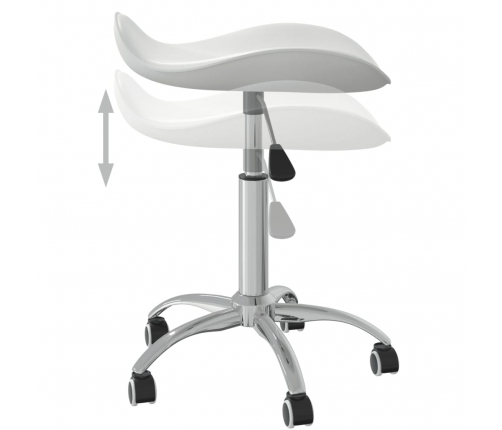 vidaXL salona krēsls, balta mākslīgā āda