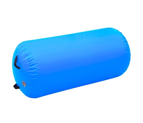 vidaXL piepūšams vingrošanas rullis ar pumpi, 120x90 cm, zils PVC