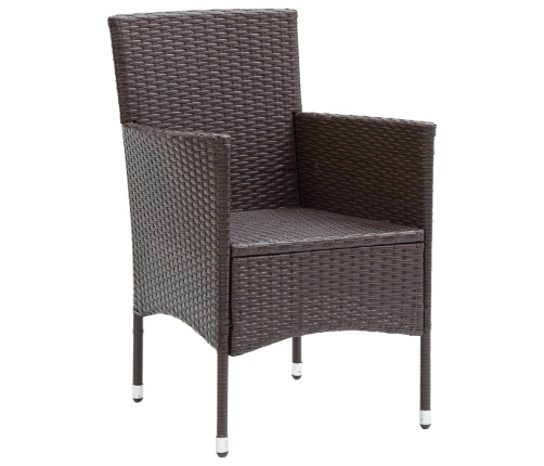 vidaXL dārza krēsli, 2 gab., PE rotangpalma, brūni