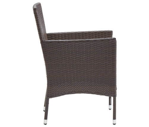 vidaXL dārza krēsli, 2 gab., PE rotangpalma, brūni