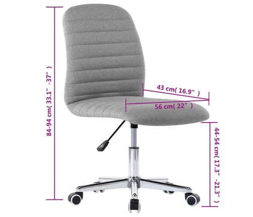 vidaXL virtuves krēsli, 4 gab., gaiši pelēks audums