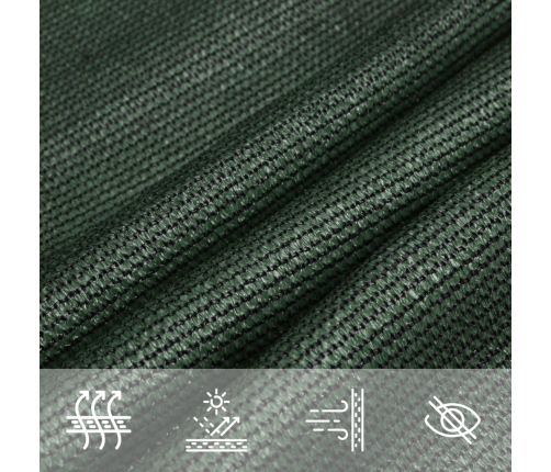 vidaXL saulessargs, 160 g/m², tumši zaļš, 4x4x4 m, HDPE