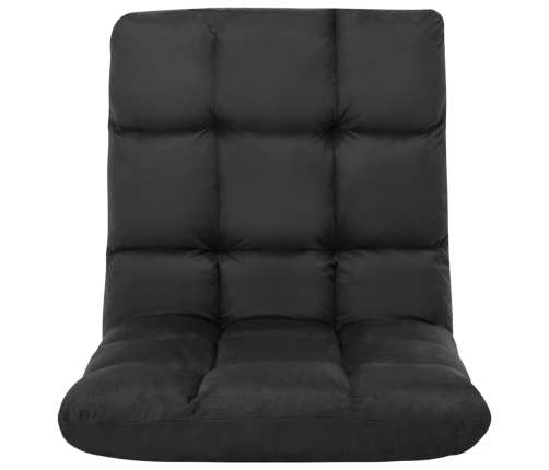 vidaXL salokāms grīdas krēsls, melna mikrošķiedra