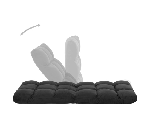 vidaXL salokāms grīdas krēsls, melna mikrošķiedra