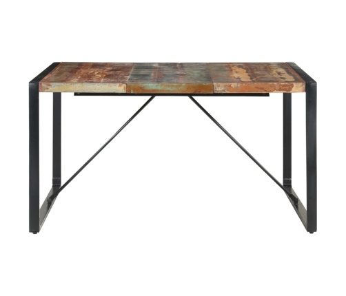 vidaXL virtuves galds, 140x140x75 cm, pārstrādāts masīvkoks