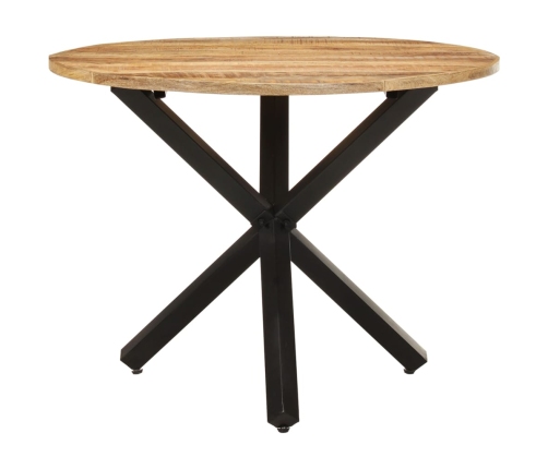 vidaXL virtuves galds, apaļš, 100x100x75 cm, neapstrādāts mango koks