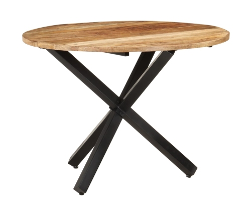 vidaXL virtuves galds, apaļš, 100x100x75 cm, neapstrādāts mango koks