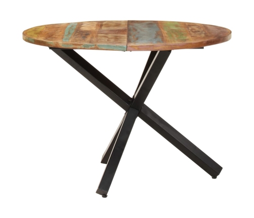 vidaXL virtuves galds, apaļš, 100x100x75 cm, pārstrādāts masīvkoks