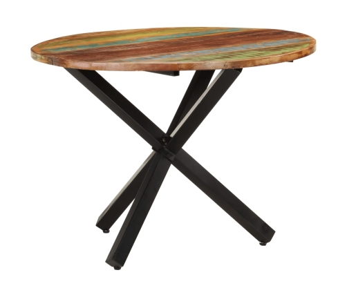 vidaXL virtuves galds, apaļš, 100x100x75 cm, pārstrādāts masīvkoks