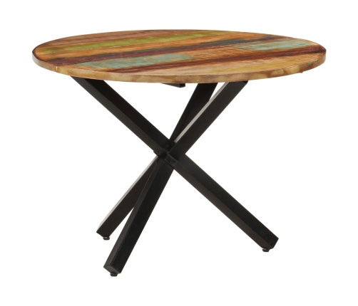 vidaXL virtuves galds, apaļš, 100x100x75 cm, pārstrādāts masīvkoks