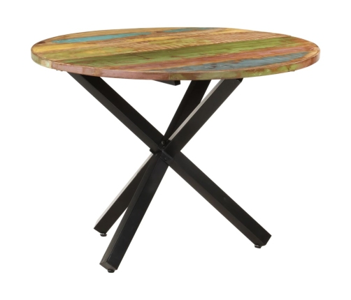 vidaXL virtuves galds, apaļš, 100x100x75 cm, pārstrādāts masīvkoks