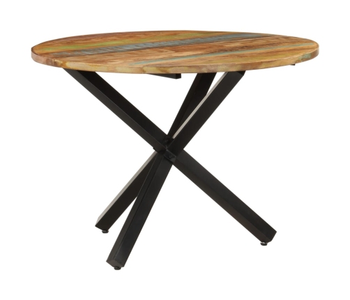 vidaXL virtuves galds, apaļš, 100x100x75 cm, pārstrādāts masīvkoks