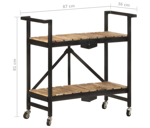 vidaXL virtuves ratiņi, 87x36x81 cm, mango masīvkoks