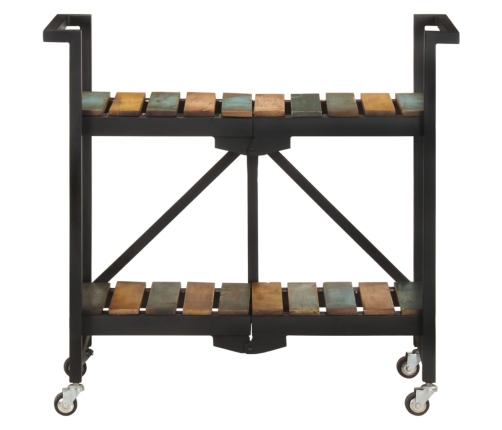 vidaXL virtuves ratiņi, 87x36x81 cm, pārstrādāts masīvkoks