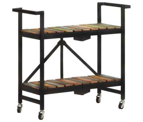 vidaXL virtuves ratiņi, 87x36x81 cm, pārstrādāts masīvkoks