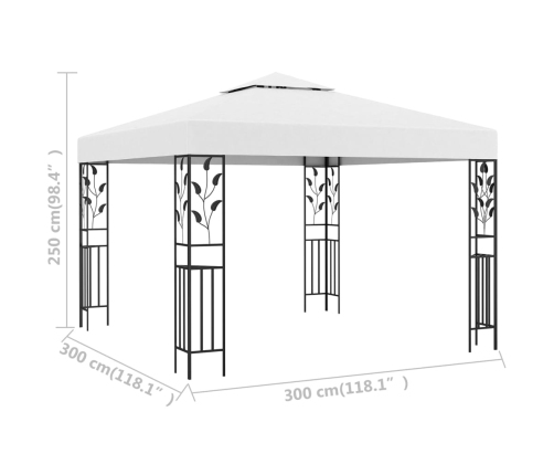 vidaXL dārza nojume, 3x3 m, balta, 180 g/m²