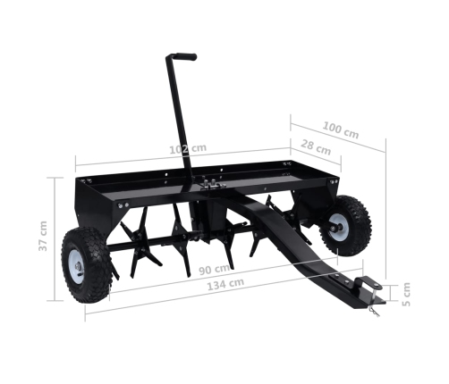 Zāliena Aerators Skarifikatoram, 102 Cm Vidaxl