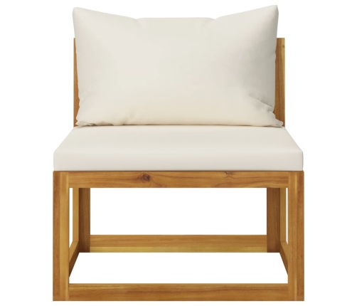 Vidējais Dīvāns Ar Krēmbaltiem Matračiem, Akācijas Masīvkoks Vidaxl