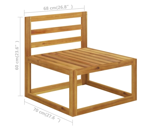 Vidējais Dīvāns Ar Krēmbaltiem Matračiem, Akācijas Masīvkoks Vidaxl