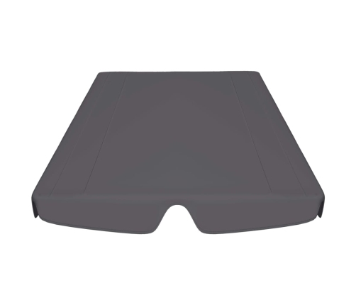 vidaXL dārza šūpoļu rezerves jumtiņš, pelēks, 150/130x105/70 cm