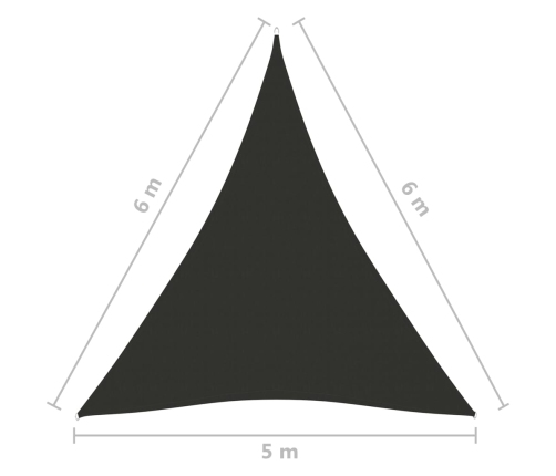 vidaXL saulessargs, 5x6x6 m, trijstūra forma, antracītpelēks audums
