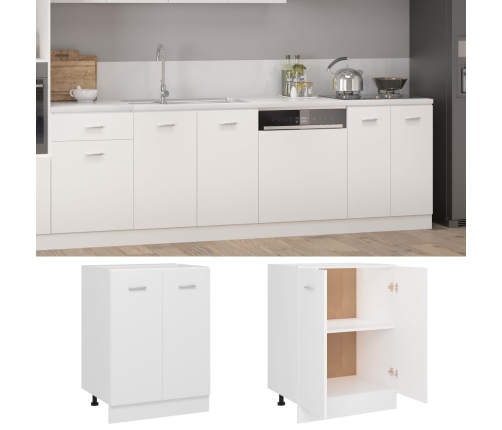 vidaXL virtuves skapītis, balts, 60x46x81,5 cm, inženierijas koks