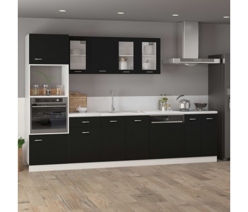 vidaXL virtuves skapītis, melns, 60x46x81,5 cm, inženierijas koks