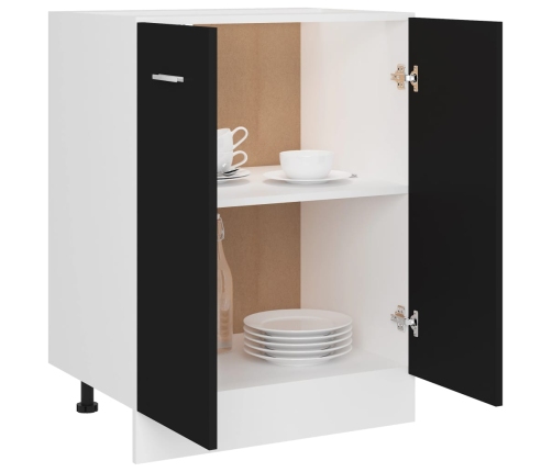 vidaXL virtuves skapītis, melns, 60x46x81,5 cm, inženierijas koks