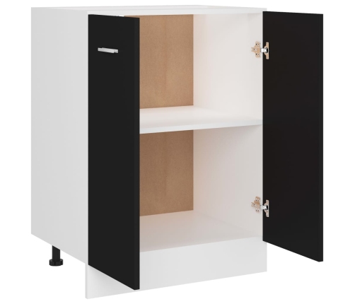 vidaXL virtuves skapītis, melns, 60x46x81,5 cm, inženierijas koks