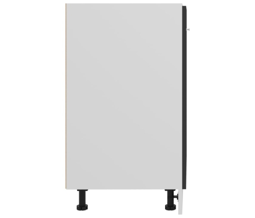 vidaXL virtuves skapītis, melns, 60x46x81,5 cm, inženierijas koks