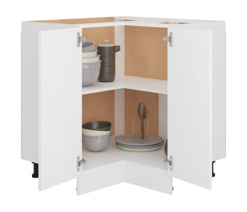 vidaXL virtuves stūra skapītis, balts, 75,5x75,5x80,5 cm