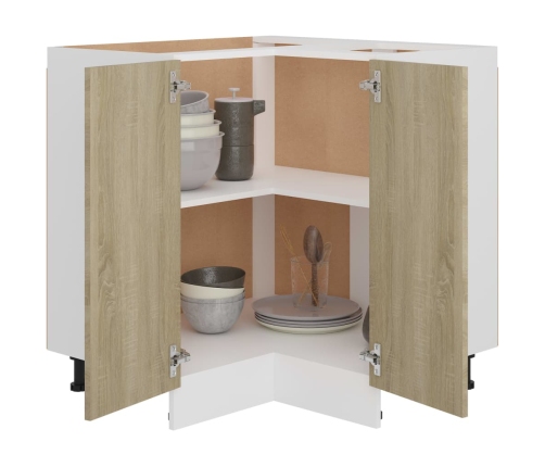 vidaXL virtuves stūra skapītis, 75,5x75,5x80,5 cm, ozolkoka krāsā