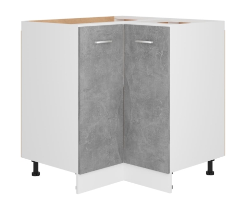 vidaXL virtuves stūra skapītis, betona pelēks, 75,5x75,5x80,5 cm