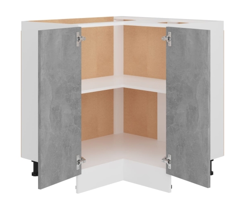 vidaXL virtuves stūra skapītis, betona pelēks, 75,5x75,5x80,5 cm