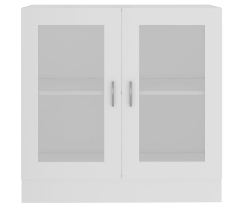 vidaXL vitrīna, balta, 82,5x30,5x80 cm, inženierijas koks