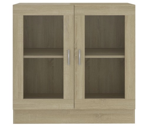 vidaXL vitrīna, ozolkoka krāsā, 82,5x30,5x80 cm, inženierijas koks