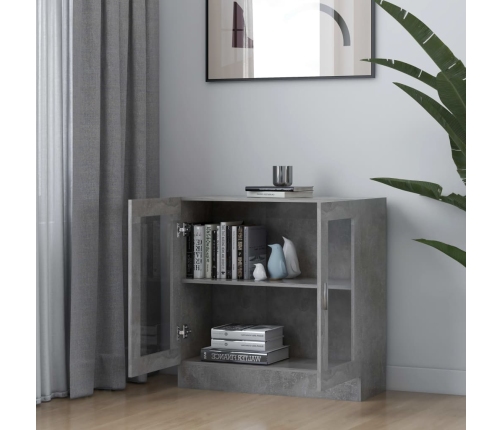 vidaXL vitrīna, betona pelēka, 82,5x30,5x80 cm, inženierijas koks