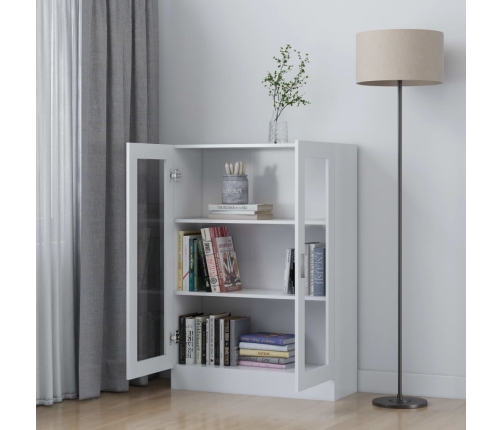 vidaXL vitrīna, balta, 82,5x30,5x115 cm, inženierijas koks