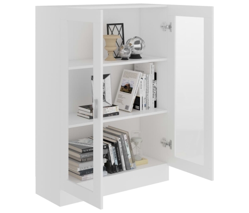 vidaXL vitrīna, balta, 82,5x30,5x115 cm, inženierijas koks