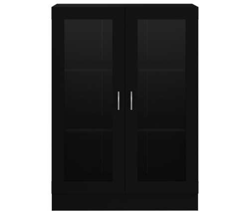 vidaXL vitrīna, melna, 82,5x30,5x115 cm, inženierijas koks