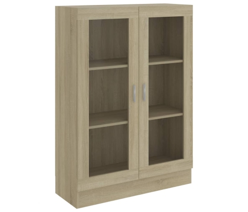 vidaXL vitrīna, ozolkoka krāsā, 82,5x30,5x115 cm, inženierijas koks